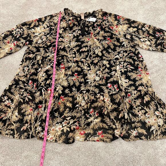 NWT H and‎ M Women's Plus Size Longsleeve Short Dress Brown Black Size 4XL - Picture 8 of 11